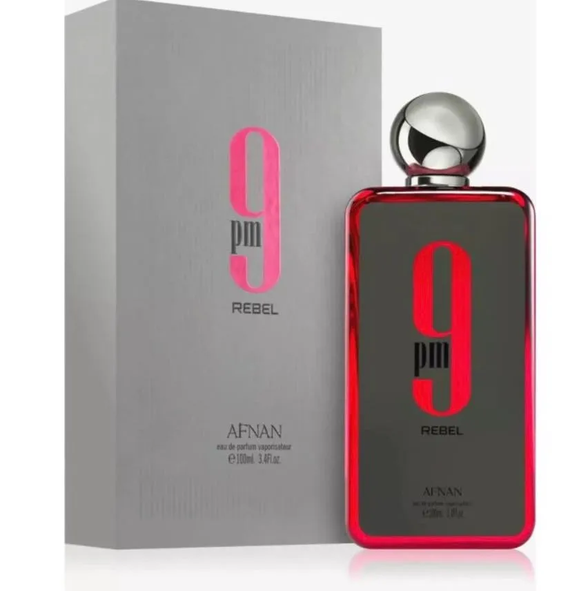 Afnan — 9 PM Rebel, Aromática · Frutal