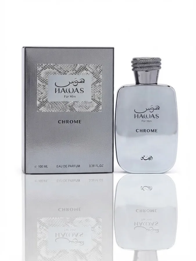 Rasasi — Hawas Chrome, Frutal · Tropical · Acuática
