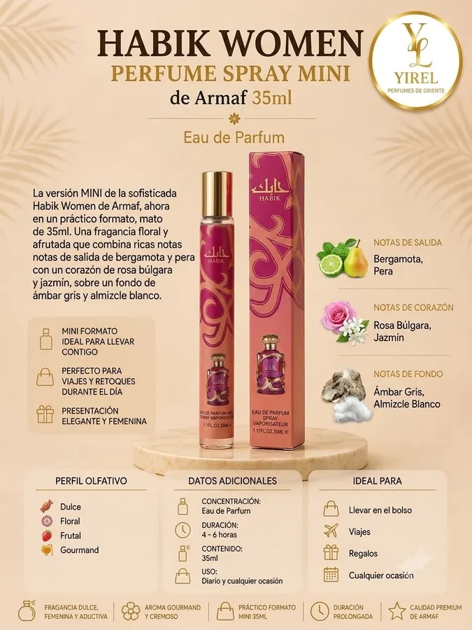 Armaf — Habik Women Mini 35ml, Floral · Afrutada · Gourmand