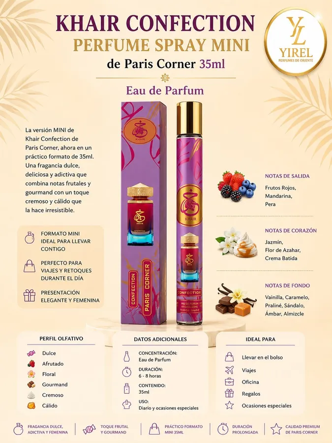 Paris Corner — Khair Confection Mini 35ml, Dulce · Afrutada · Gourmand