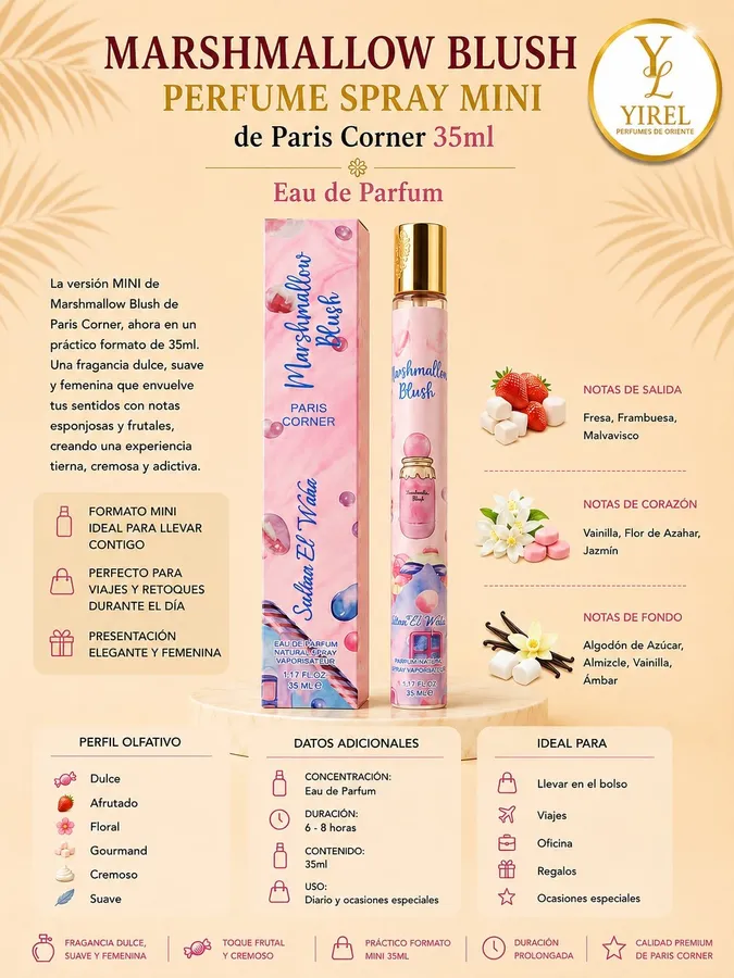 Paris Corner — Marshmallow Blush Mini 35ml, Dulce · Floral · Gourmand