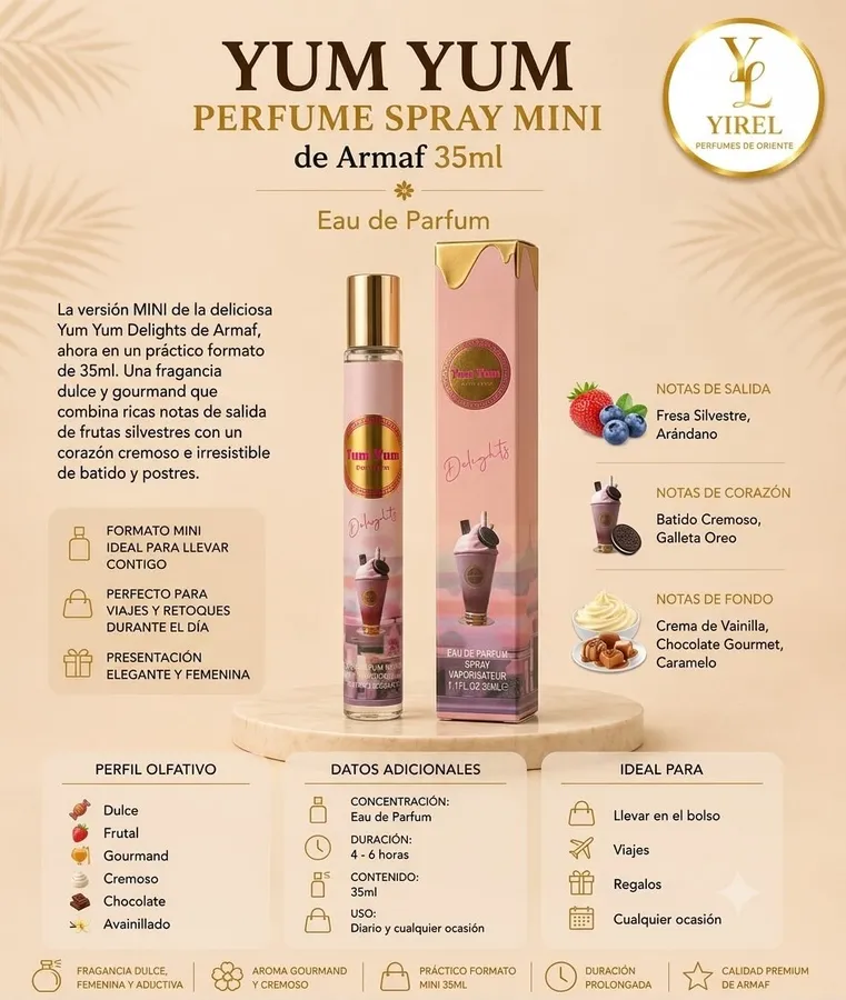 Armaf — Yum Yum Mini 35ml, Dulce · Gourmand · Afrutada